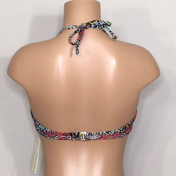ROXY multicolored wrap bikini top. NWT - Picture 8 of 10